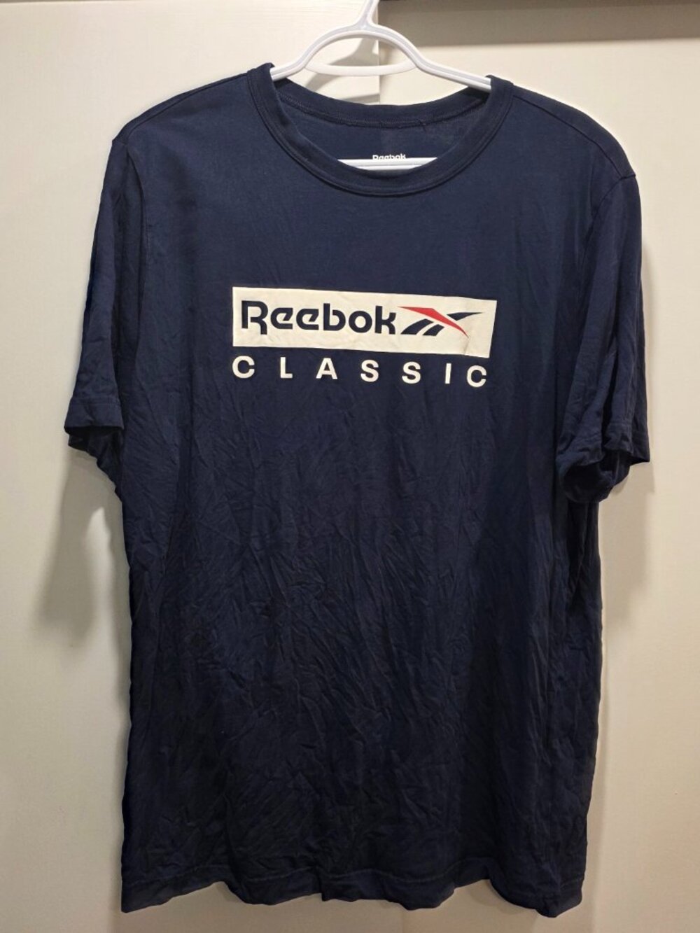 Reebok Classic Vector Logo Navy T-Shirt Men’s L